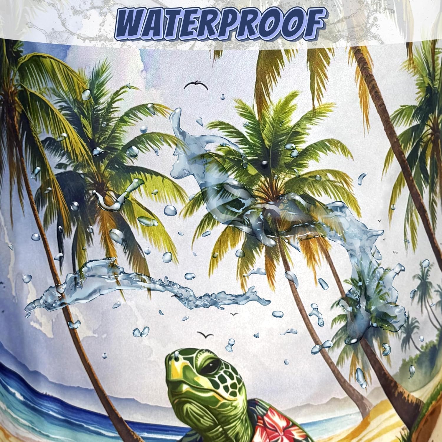Hawaiian Beach Sea Turtle Laundry Basket Oxford Cloth Turtles Laundry Hamper With Handle Portable Clothes Storage Basket Foldable Funny Laundry Bag 18.9"x16.5" For Laundry Room/Bedroom/Bathrooms