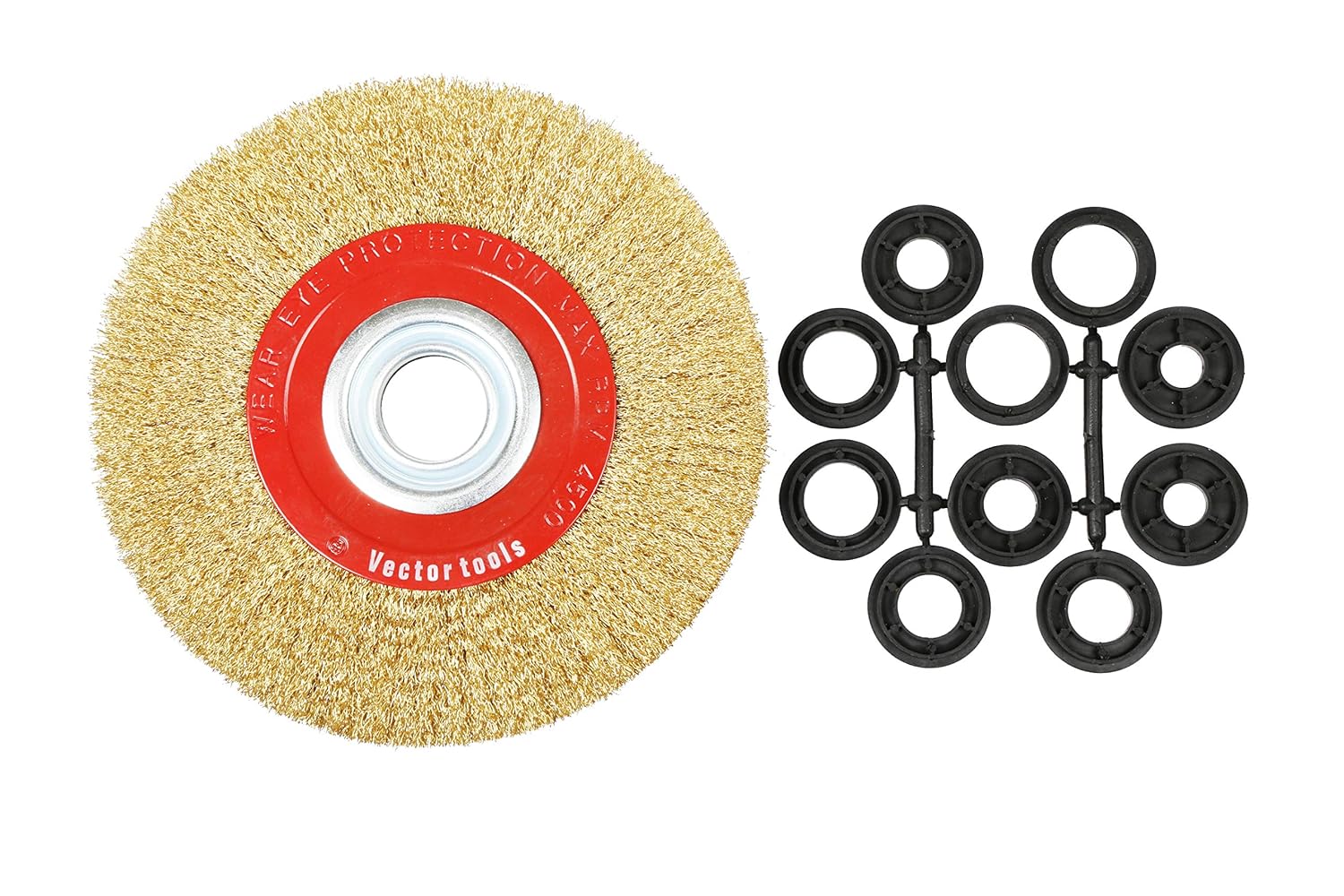 8 Inch Round Brass Plated Steel Wire Brush Wheel for Bench Grinder