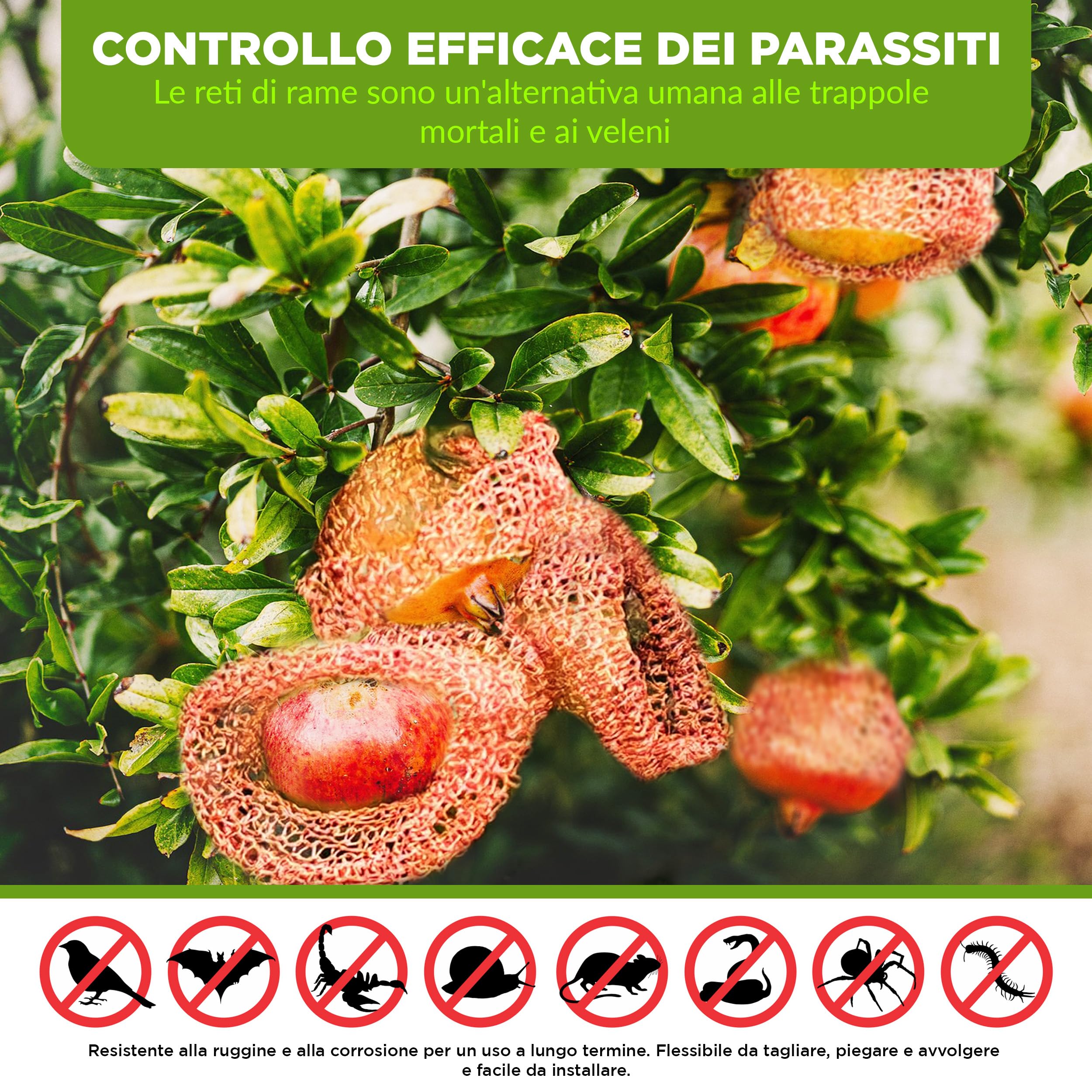 ISOTRONIC Rete in Rame 6m Protezione Lumache e Topi, Tessuto per Sigillare Fori e Fessure Contro Roditori, Nastro in Rame per Aiuole, Uso Interno ed Esterno, Barriera Naturale Efficace