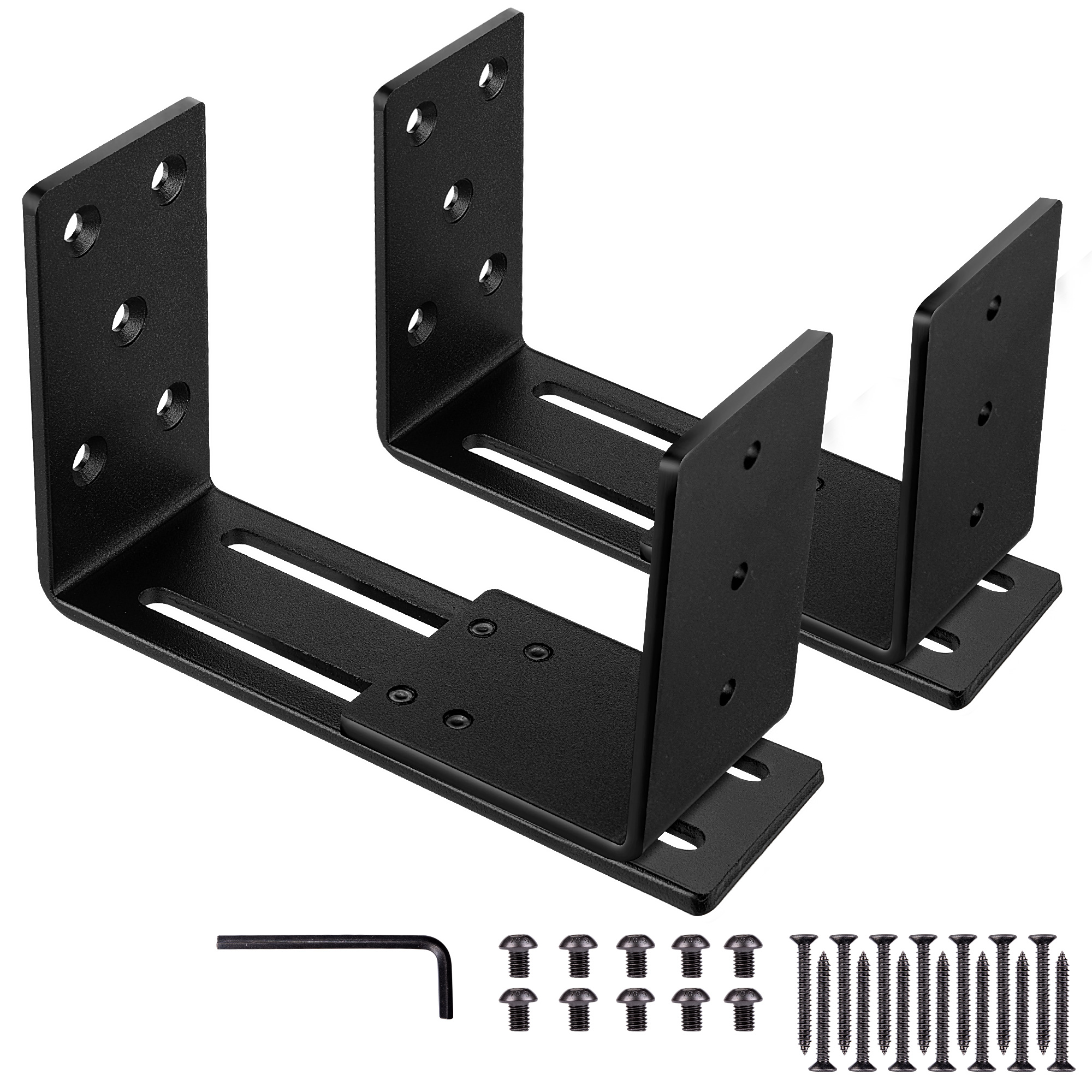 Adjustable Barricade Brackets (2pcs) - Drop Open Bar Holder for
