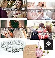 Vista 13 de 2Pcs Healing Crystal Bracelets for Women Handmade Beaded Bracelet Healing Prayers Crystal 8mm Natural Stone Beads Bracelet Stress Relief Get Well