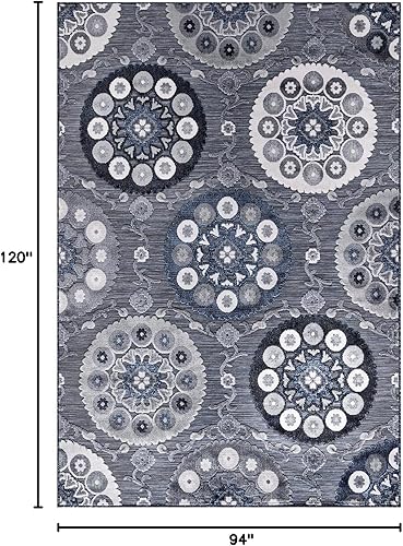 Miniatura 468 de CAMILSON Indoor Outdoor Rug 5x7 Bohemian Medallion Floral Area Rugs for Indoor and Outdoor Patios Easy-Cleaning Non-Shedding Living Room Garden and