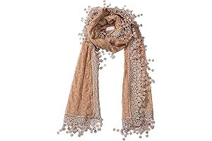 Lightweight Women's Boho Scarf with Delicate Lace Detailing