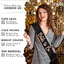WOBBOX Bachelorette Party Sash For Bride & Groom, Bride To Be Sash, Briadal Shower Sash, Team Bride Sash, Bachelorette Party Decoration Items- Black Rose Gold Foil Big Text Bride to be gallery image