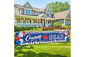 Red and Blue Graduation Banner for Class of 2024 Party Decorations
