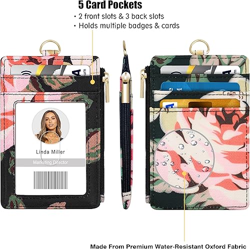 Miniatura 2 de Soporte para tarjetas de identificación con cordón, soporte vertical para tarjetas de identificación de flores con 1 ventana de identificación