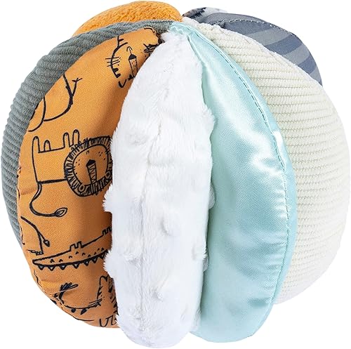 Gerber Baby Developmental Sensory Ball with Rattle Inside, Cheetah Safari, One Size
