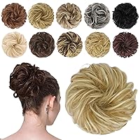 Vista 9 de FESHFEN Pieza de Cabello de Moño Desordenado - Extensiones de Coleteros de Moño de Cabello Ondulado Rizado Elástico Postizos Sintéticos para Mujeres