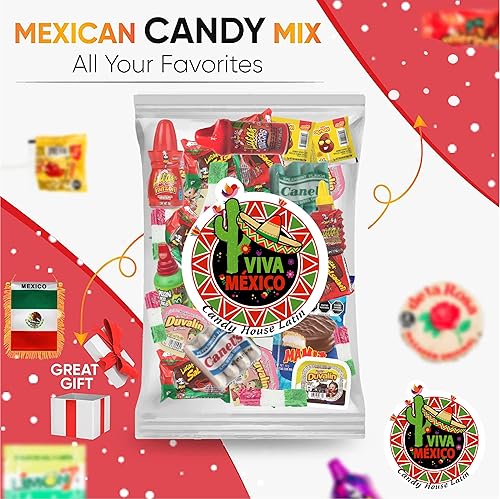 Miniatura 2 de KOLB Bolsa de dulces mexicanos, alimentos dulces aperitivos caja de regalo bolsa surtido mezcla 40 unidades regalo bandera México BY KOLOB