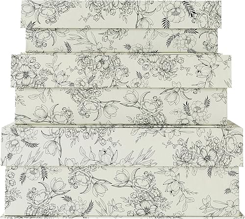 Miniatura 2 de Soul & Lane Cajas de almacenamiento decorativas con tapas, juego de 3 cajas de cartón para decoración del hogar y documentos, organizadores de