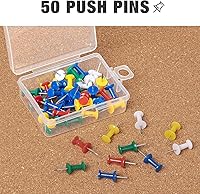 Vista 3 de Pizarra de corcho de 12 x 12 pulgadas, 1/2 pulgada de grosor, minipared con 50 alfileres, respaldo autoadhesivo fuerte, paquete de 4