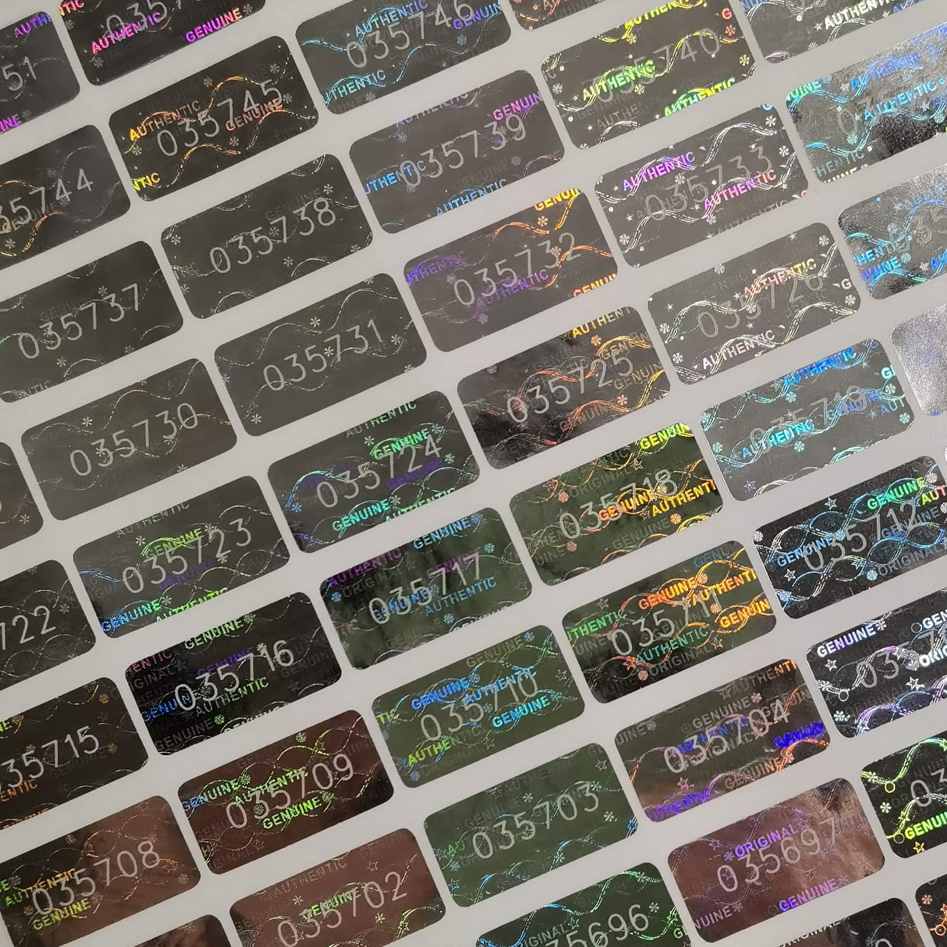 580 Pcs 0.787x0.39 inch High Security Tamper Evident Seal Warranty Void Original Genuine Authentic Hologram Labels/Stickers w/Unique Sequential Serial Numbering Tamper Proof Stickers(Silver)