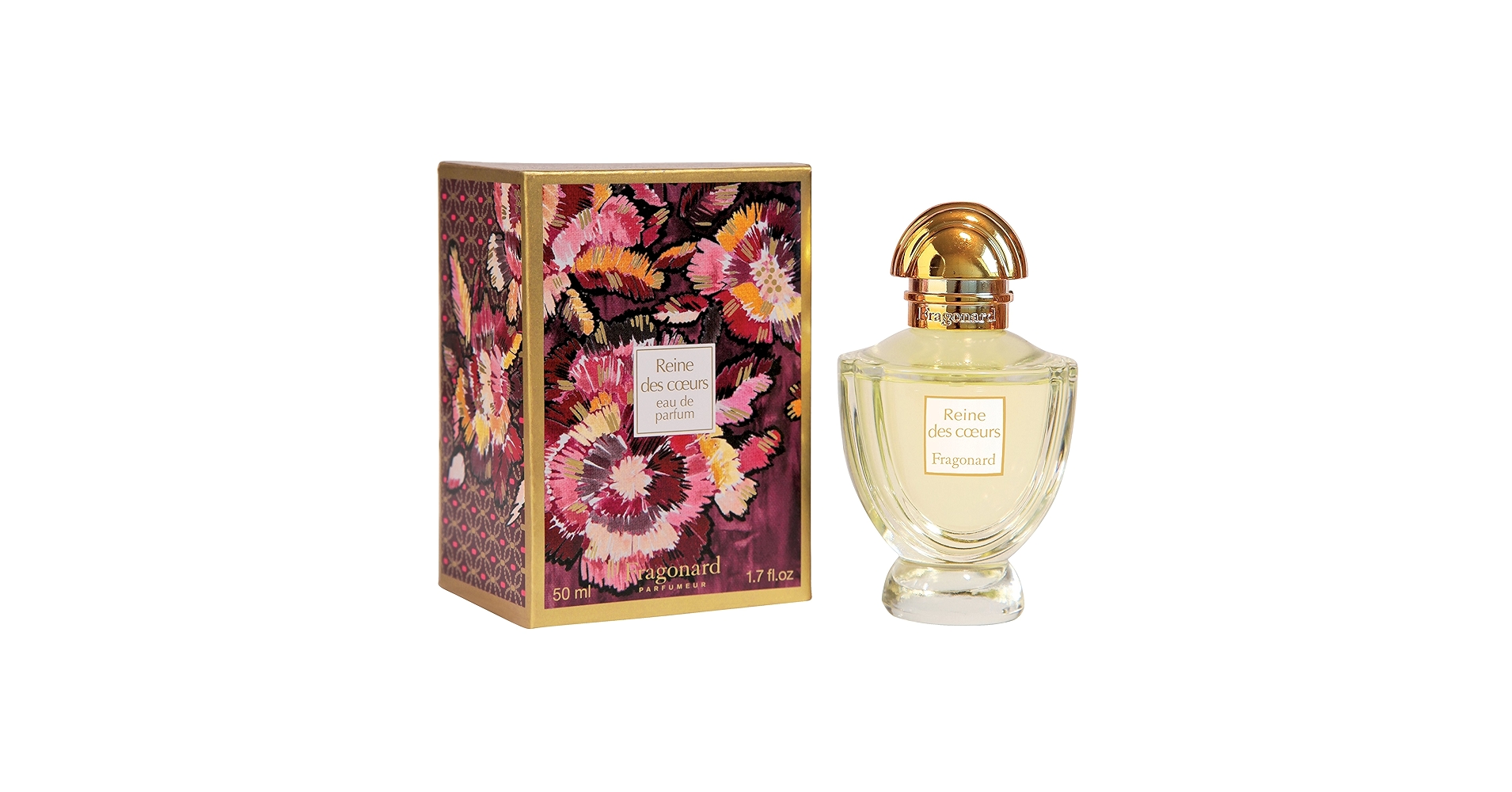 香水(ユニセックス) Fragonard Reine des coeurs 50ml Perfume for women | Organdy pouch | Eau de toilette, shower