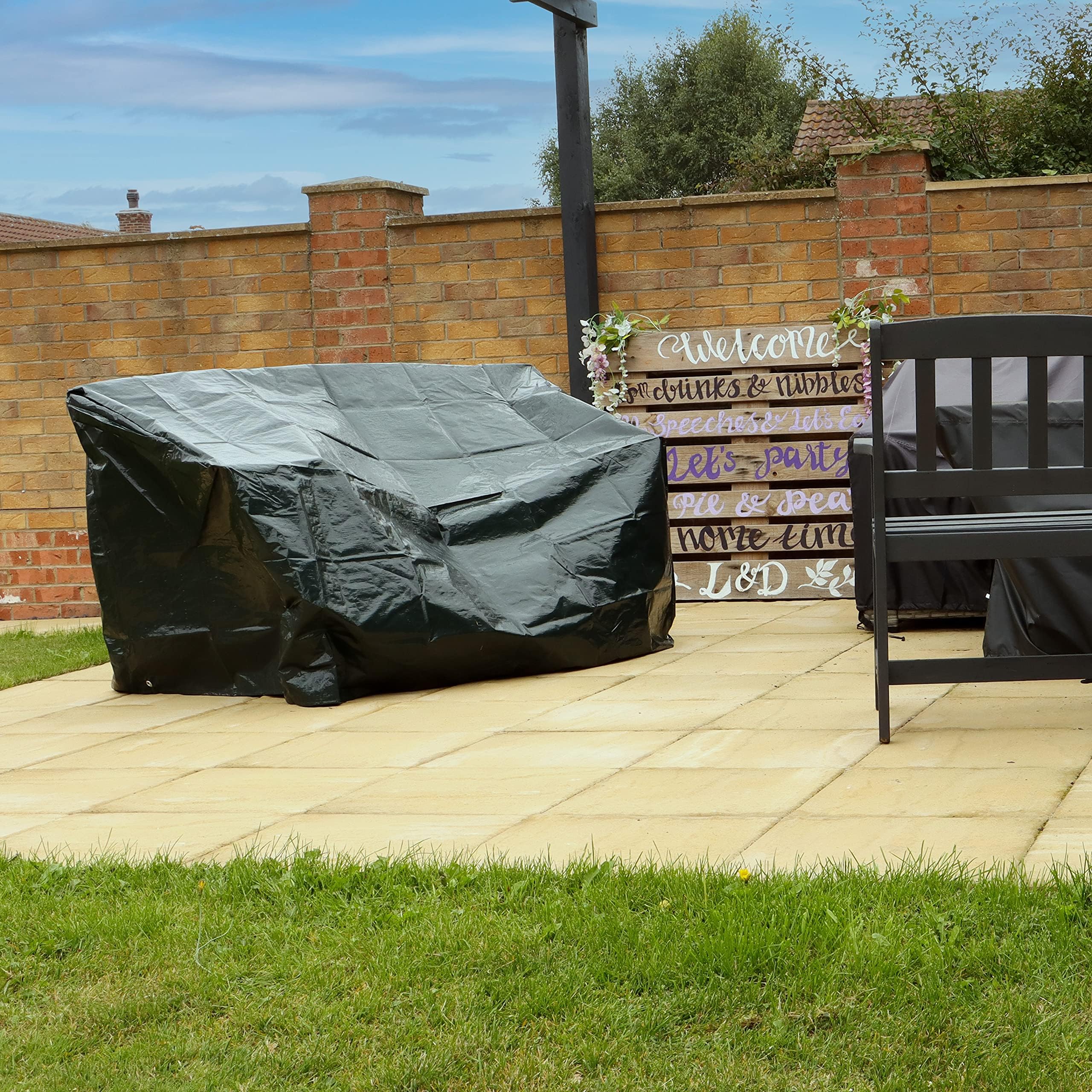 VonHaus Garden Bench Cover Waterproof 3 Seater Outdoor Furniture