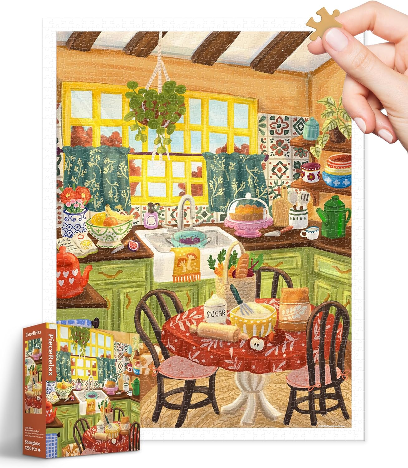 PieceRelax Plastic Jigsaw Puzzles for Adults 1200 Pieces - Most Satisfying Table Games and Gifts No Puzzle Mat Required [1200]