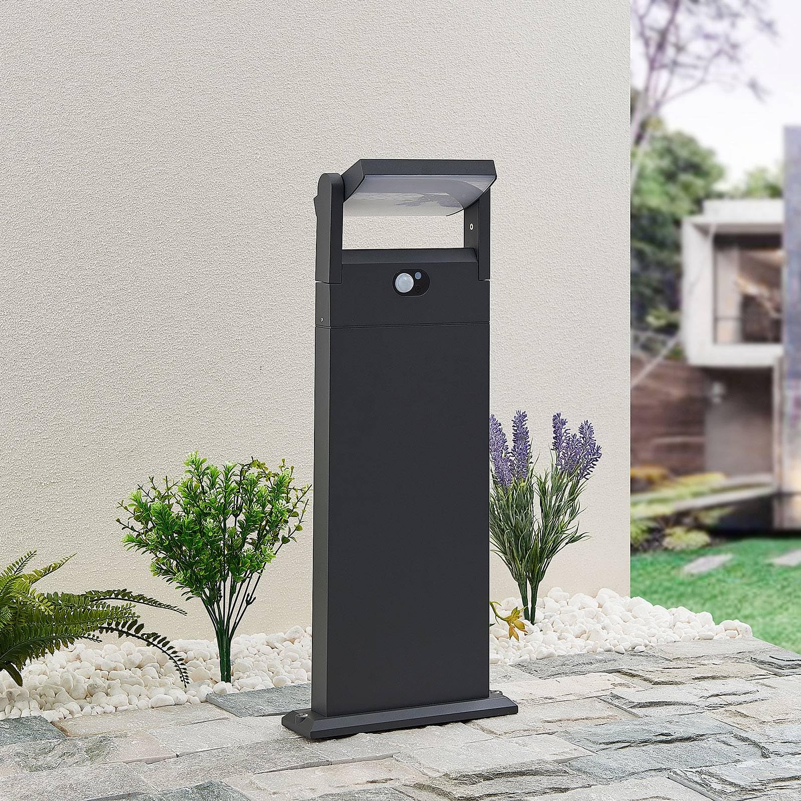 Lindby lampa solarna LED 'Novalie' z czujnik ruchu, styl nowoczesny, kolor aluminiowy, szary, cynkowy, aluminium, IP54