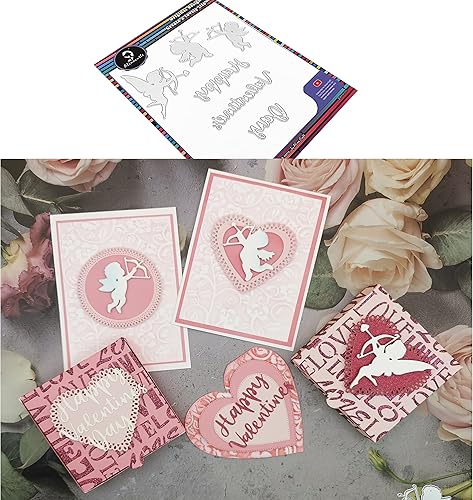 Alinacutle Feliz día de San Valentín y marco de Cupido troqueles de corte de metal para hacer tarjetas hechas a mano álbum álbum de recortes