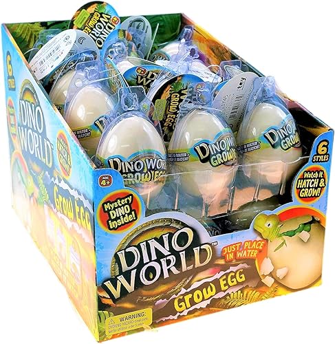 Miniatura 10 de JA-RU Dino World - Huevos de dinosaurio para eclosionar, juguetes de cultivo de agua para niños (6 huevos) Huevo sorpresa de dinosaurio. Juguetes