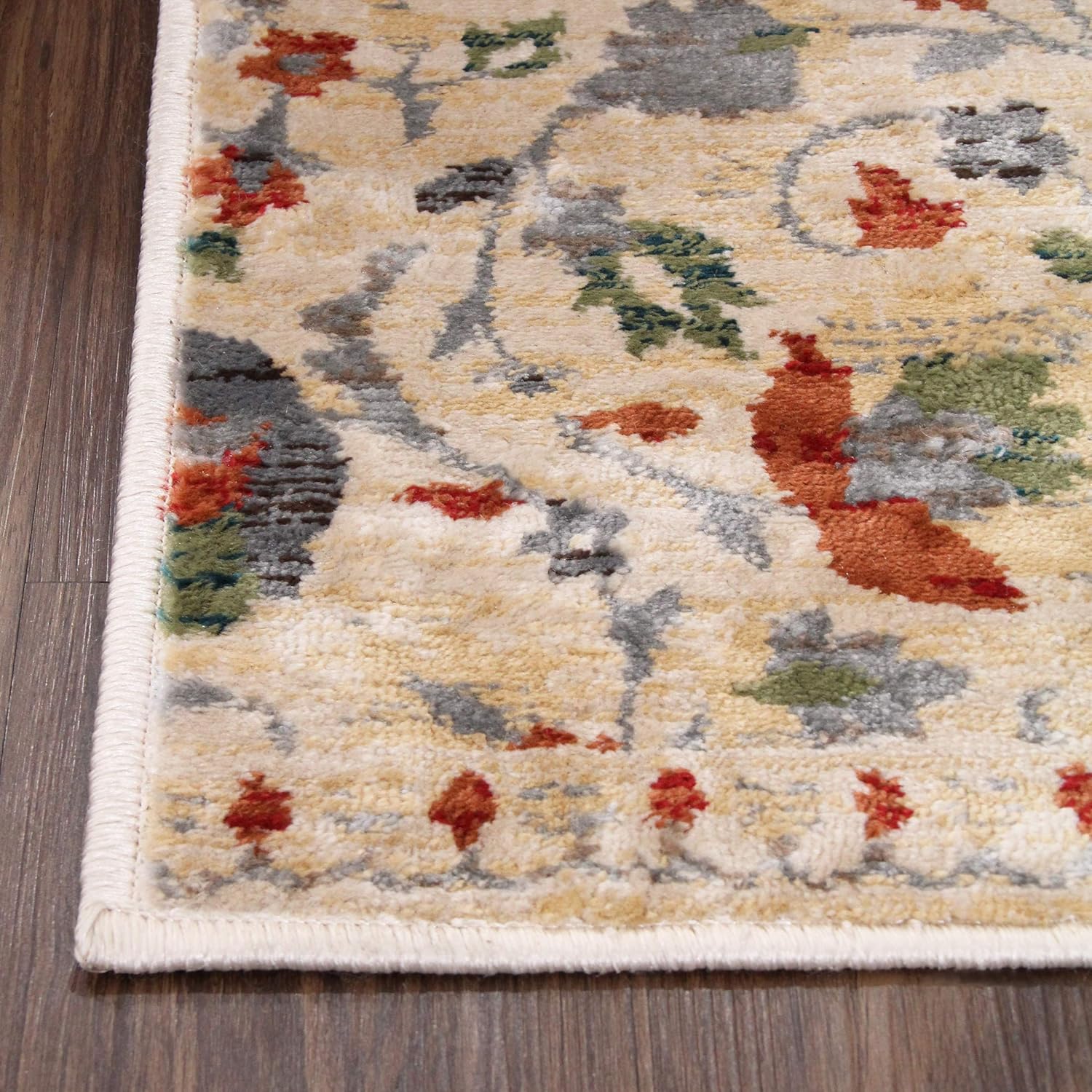 Superior Indoor Small Area Rug, Jute Backing Rugs for Living Room, Dining Room, Kitchen, Office, Entryway, Unique Vintage Botanical Home Floor Decor, Gulistan Collection, 2' x 3', Ivory