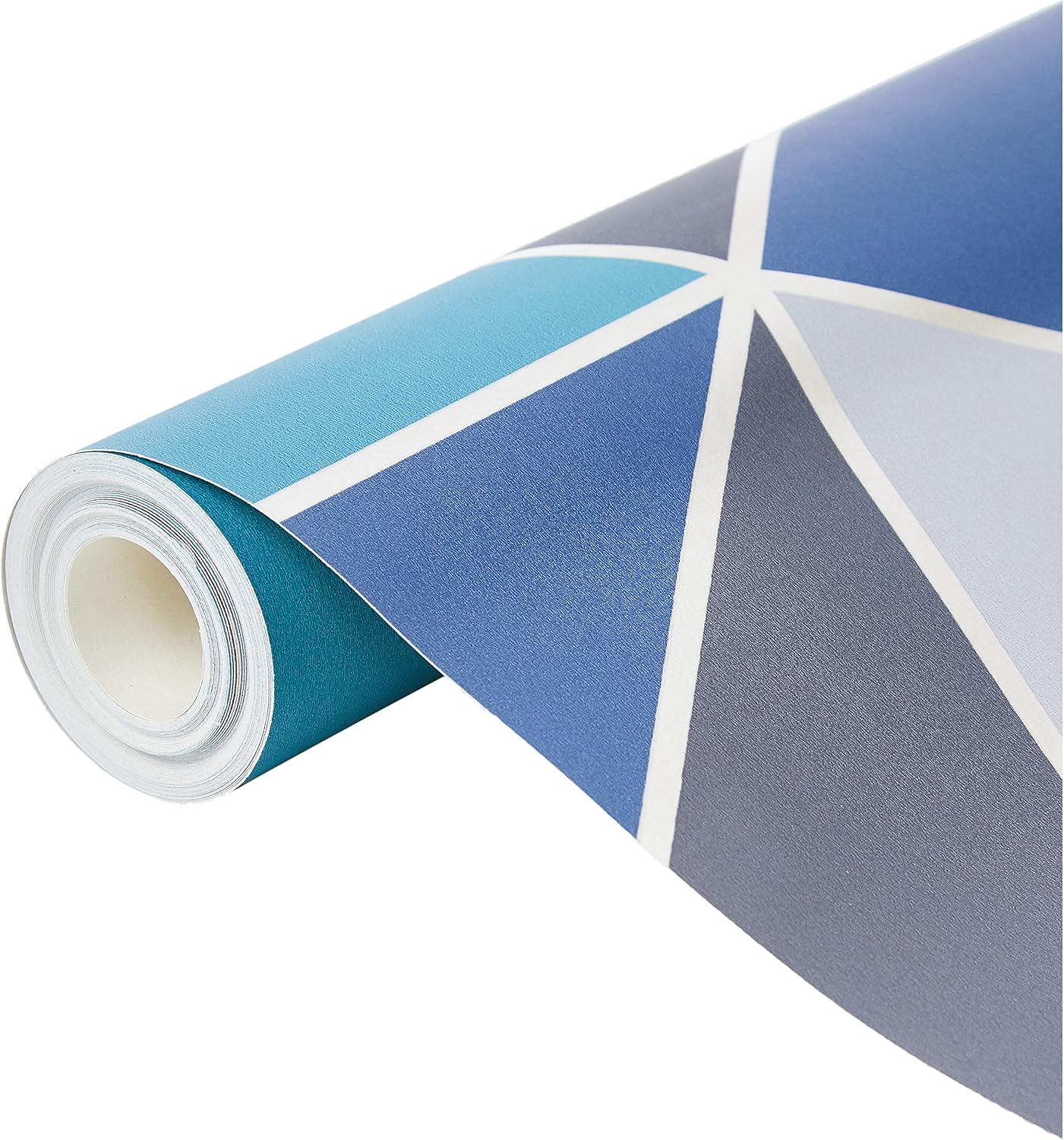 Fine Décor FD42001 UK Apex Geo Sidewall Wallpaper, Aqua/Navy