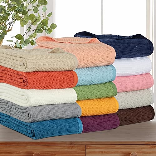 Miniatura 6 de Cobija TreeWool liviana de algodón, de cuidado fácil, suave, cómoda y cálida (king size,90 x 108 pulgadas, tejido reticular)