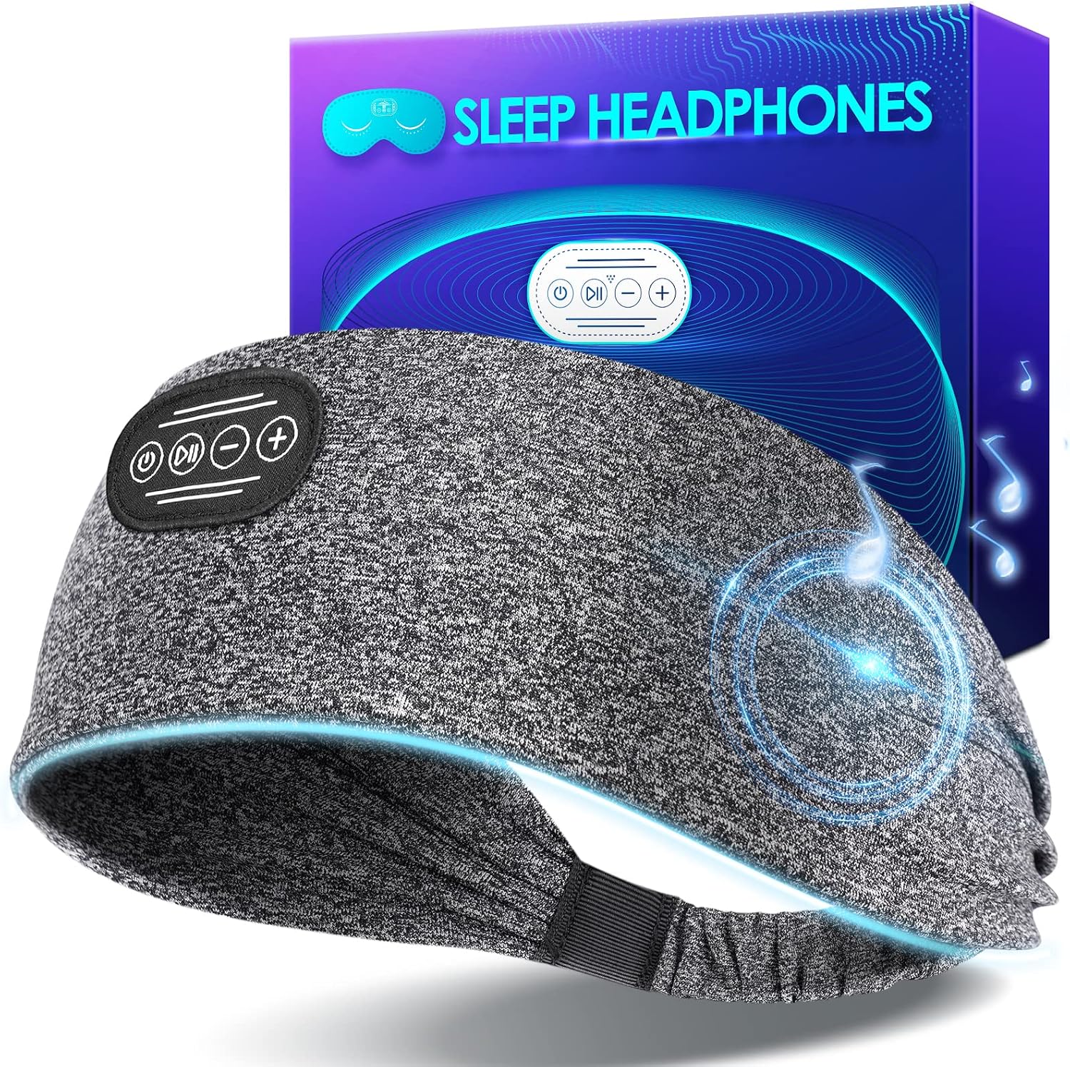 Sleep Headphones Bluetooth Headband Wireless: Gifts for Women Men Stocking Stuffers Christmas Birthday Him Husband Wife, 3-in-1 Comfy Sleeping Eye Mask Headset Head Band Electronics Tech Gadgets Sport