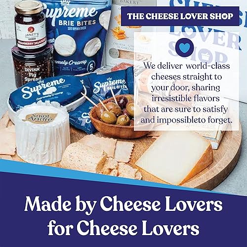 Vista 21 de The Cheese Lover Shop - Caja de regalo para fiestas de 12, plato de queso con 7 quesos gourmet con 4 acompañamientos, juego de regalo de muestra