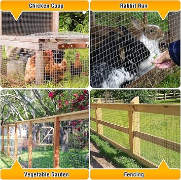 Hardware Cloth 1/2inch Chicken Wire Mesh, 36in x 50ft, 19 Gauge Hot-Dipped Galvanized Material, Fence Wire Mesh for Chicken Coop/Run/Cage/Pen/Vegetables Garden and Home Improvement Projects