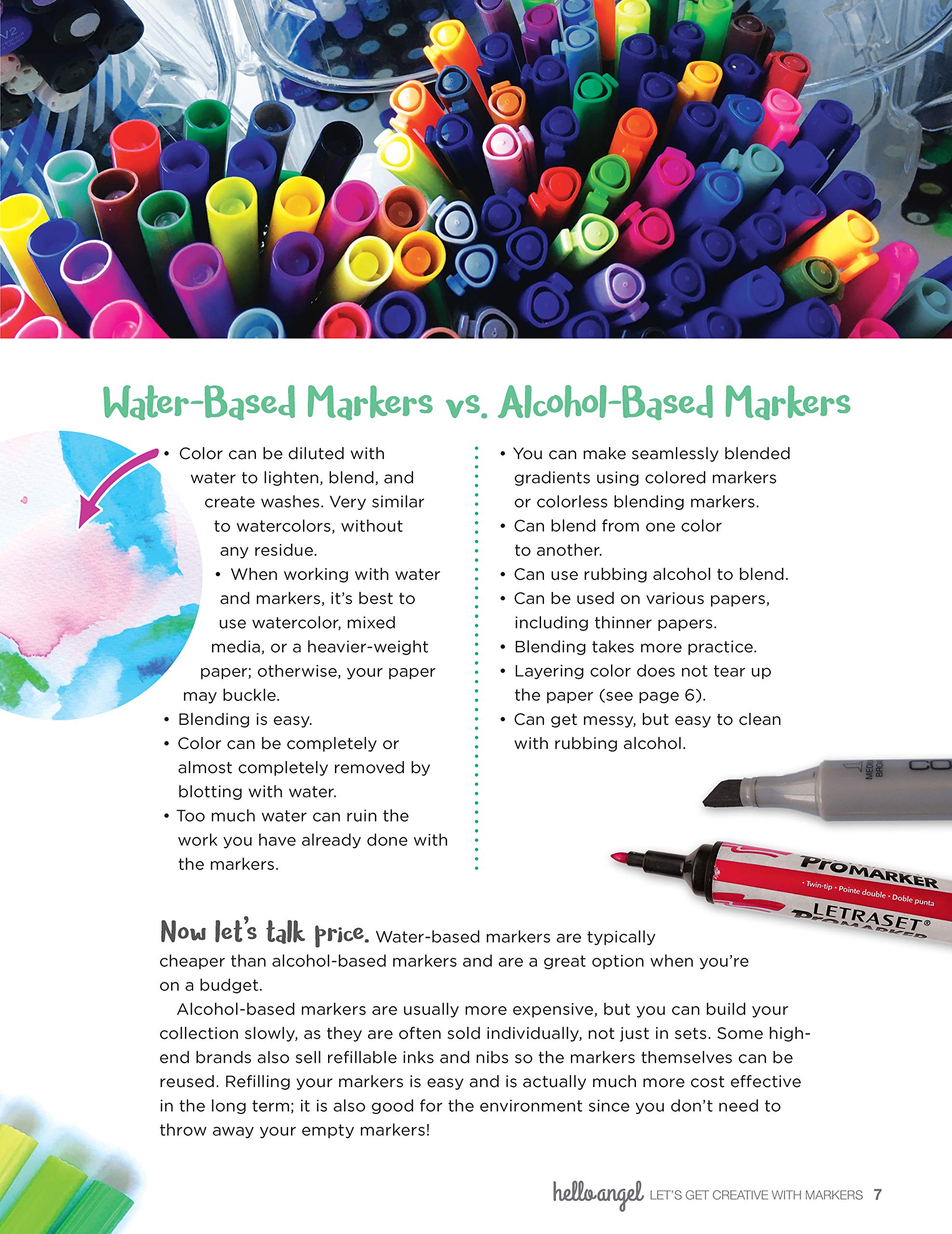 Let's Get Creative with Markers: A Creative Workbook for Coloring, Shading, Blending, and Beyond (Design Originals) Beginner's Guide with Step-by-Step Instructions, from Hello Angel (Instant Happy) - Image 3
