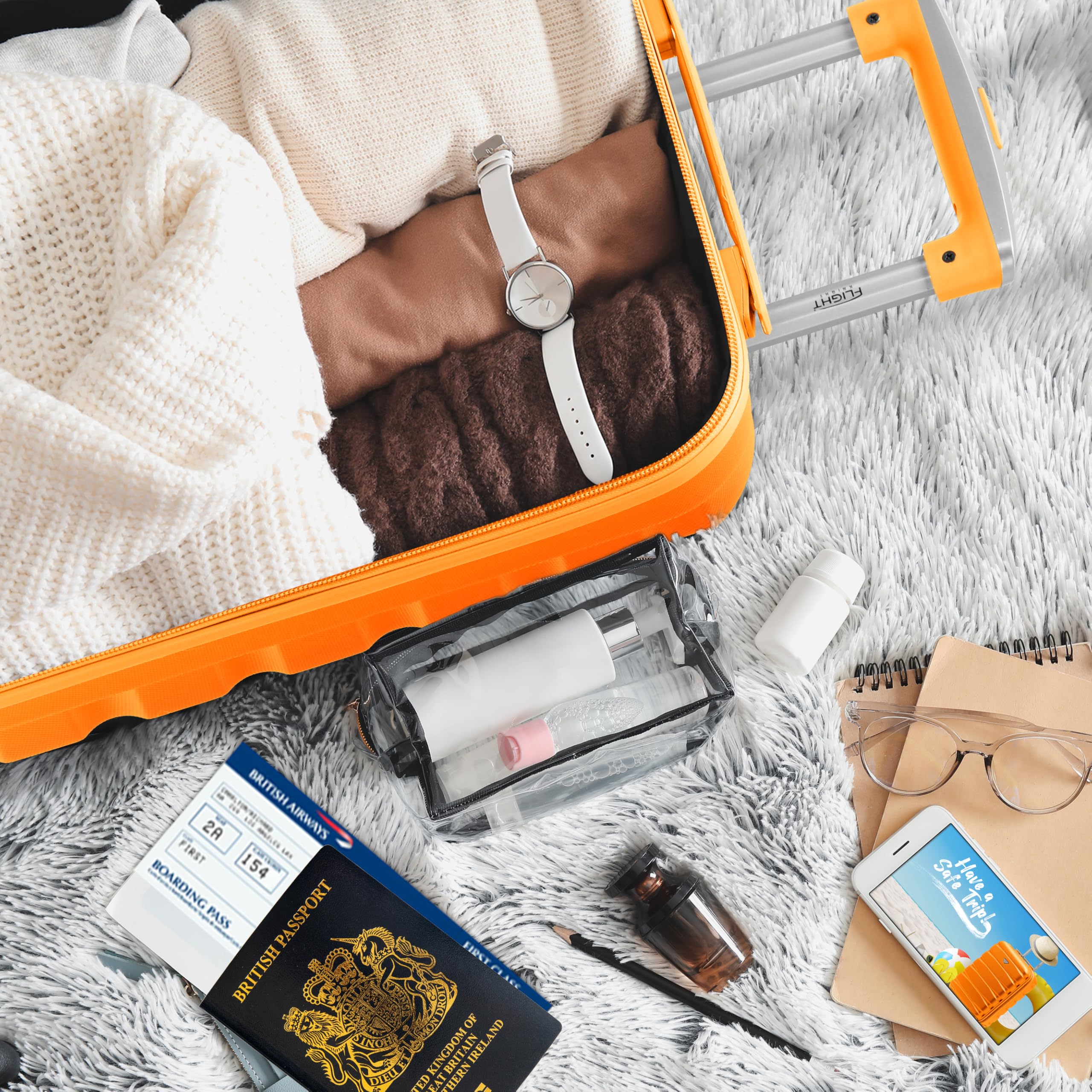 Flight Knight Cabin Suitcase 55x40x20 Ryanair Priority, EasyJet, Jet2 Lightweight Small Durable 4-Wheel Cabin Case, Carry-On for Over 60 Airlines, Hard Shell, 10kg Hand Luggage Bag (55 x 40 x 20 cm)