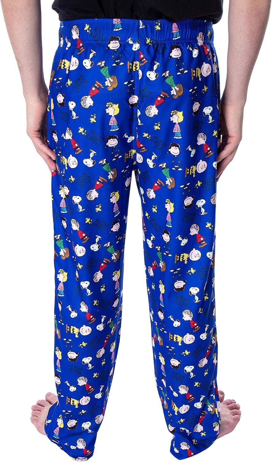 INTIMO Peanuts Men's Good Grief! Allover Character Pattern Loungewear Sleep Pajama Pants - Image 2