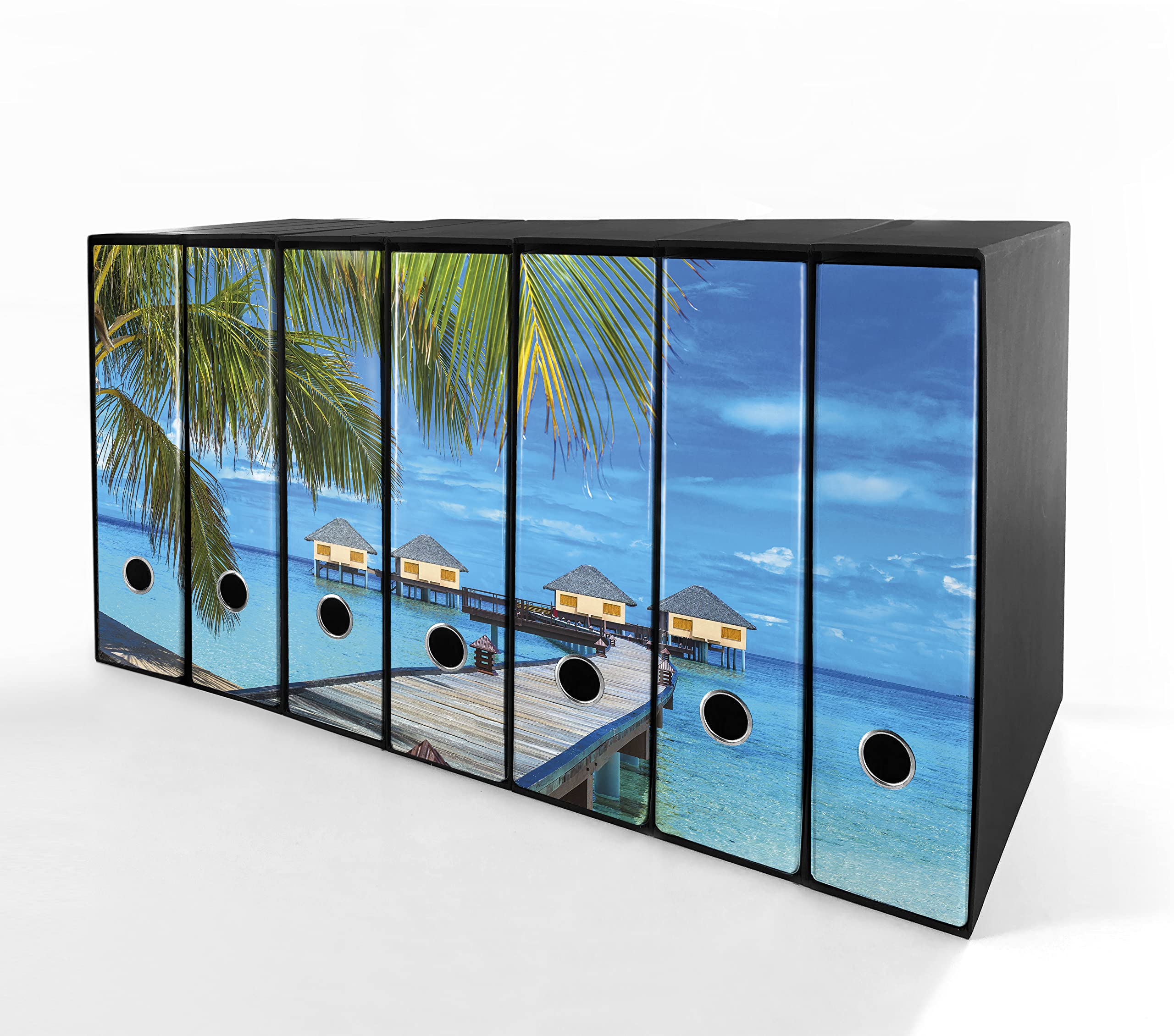 Set da 7 raccoglitori ad anelli MALDIVE - Faldoni SHAREPRINTING (H34 con 2 anelli)