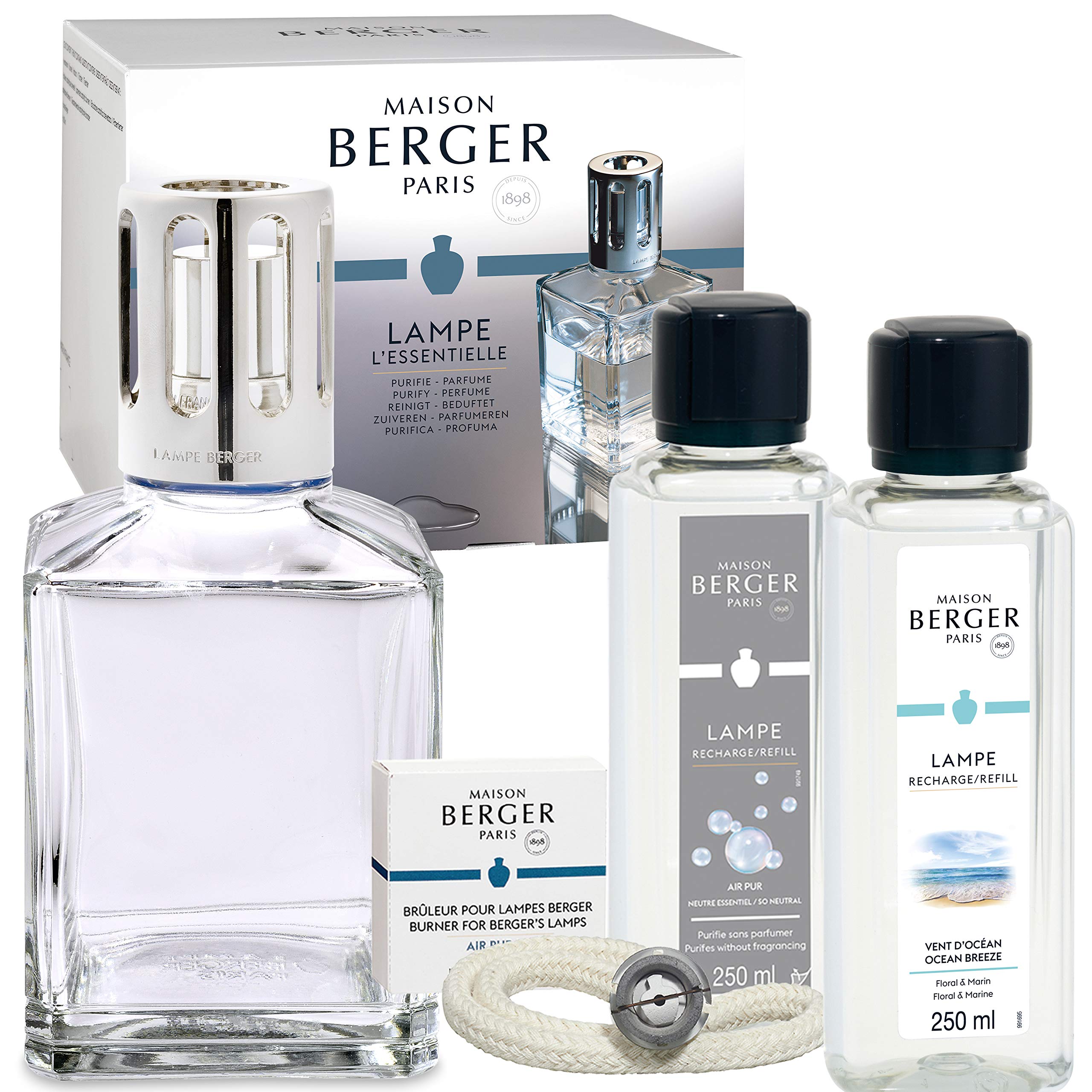 LAMPE BERGER Paris - Starter set per la freschezza della primavera, rettangolare, con 2 fragranze, 250 ml neutro, 250 ml limone verbena, con 1 biglietto a sorpresa di Langelütje