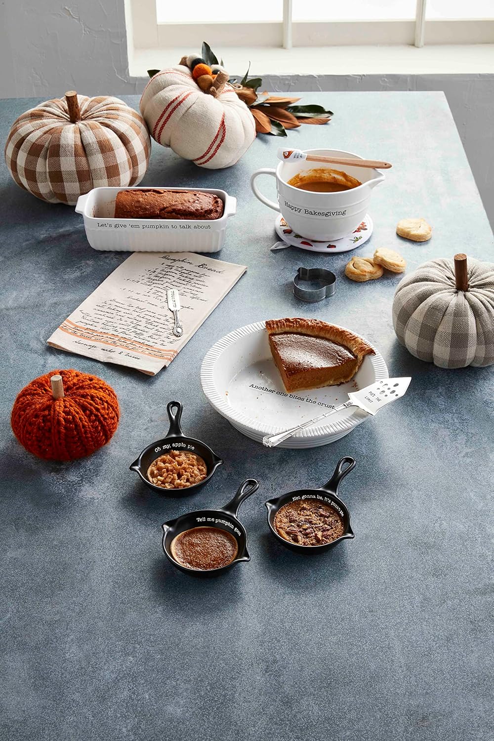 Mud Pie Circa Happy Thanksgiving Mixing Bowl Set, White, 10" x 5.3"