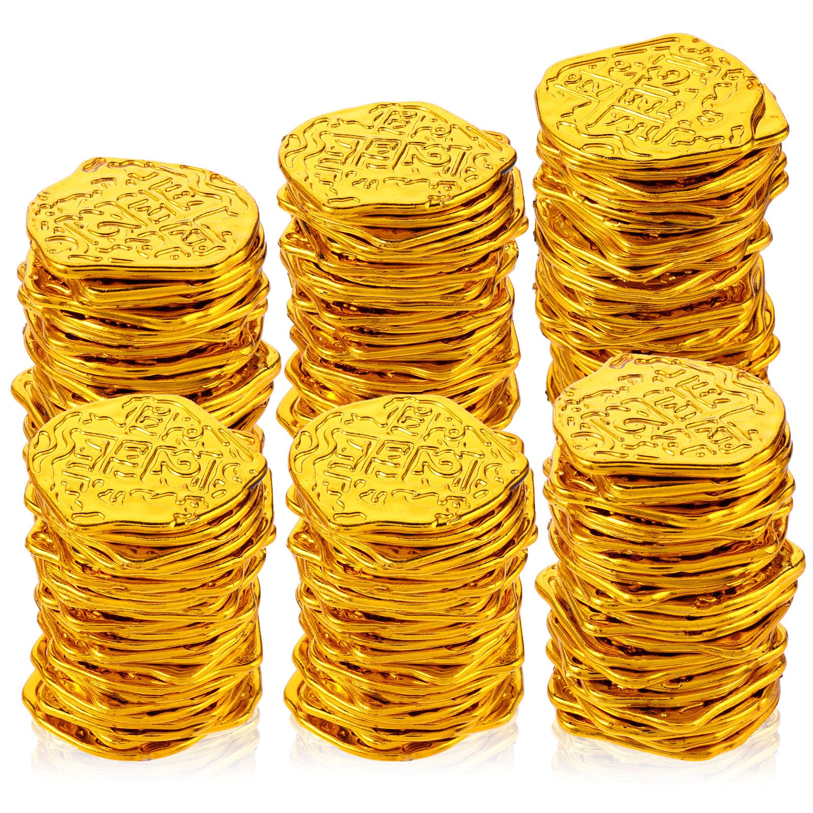 100 Piezas Monedas Pirata Réplica de Moneda de Plástico Doblones Españoles Monedas Juguete de San Patricio Decoraciones de Fiesta Pirata para Eventos Temáticos de Aventura de Halloween