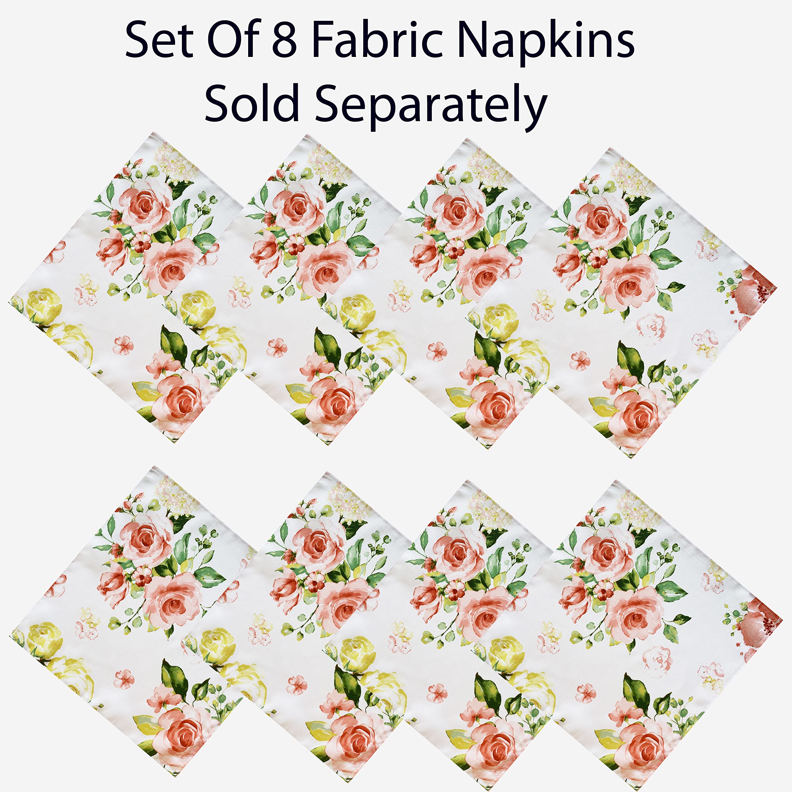 Newbridge Marie - Tovaglia rettangolare in tessuto, motivo floreale con petali di rosa, 152 x 305 cm, resistente alle macchie e alle pieghe, per vacanze primaverili, interni ed esterni