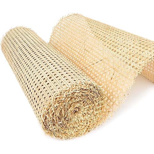 24" Width Rattan Cane Webbing Roll 15 Feet Hexagon Weave Rattan Fabric Furniture Woven Rattan Sheets for Crafts Cane Weave Rattan Material Natural Chair Caning Supplies Wicker for Chairs (15 Feet)