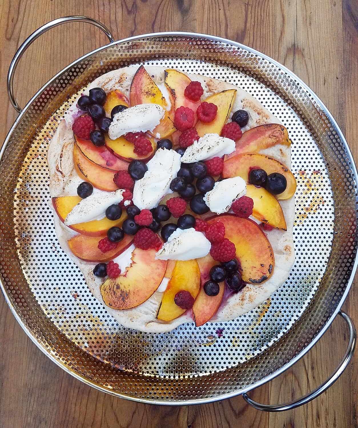 RSVP International Endurance® Stainless Steel Precision Pierced Pizza Pan, 11.5" | Use on Grill or Oven | Brown Crispy Crust Without Burning Pizza | Dishwasher Safe