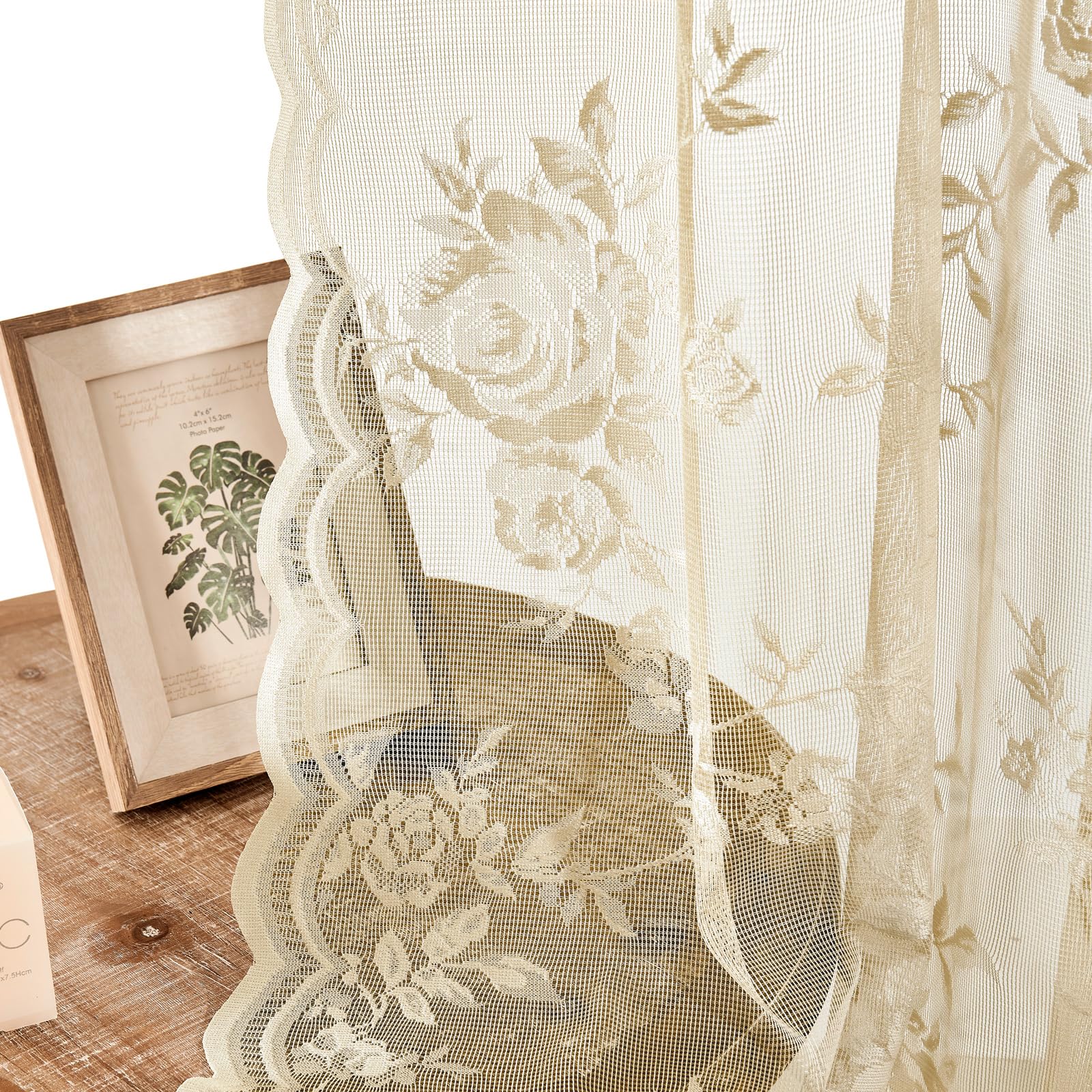 ワンピース Mame Curtain Lace Drawstring Waist Coat Amazon.com: SEEKRIGHT Beige Lace Curtains 84 Inches Long Victorian