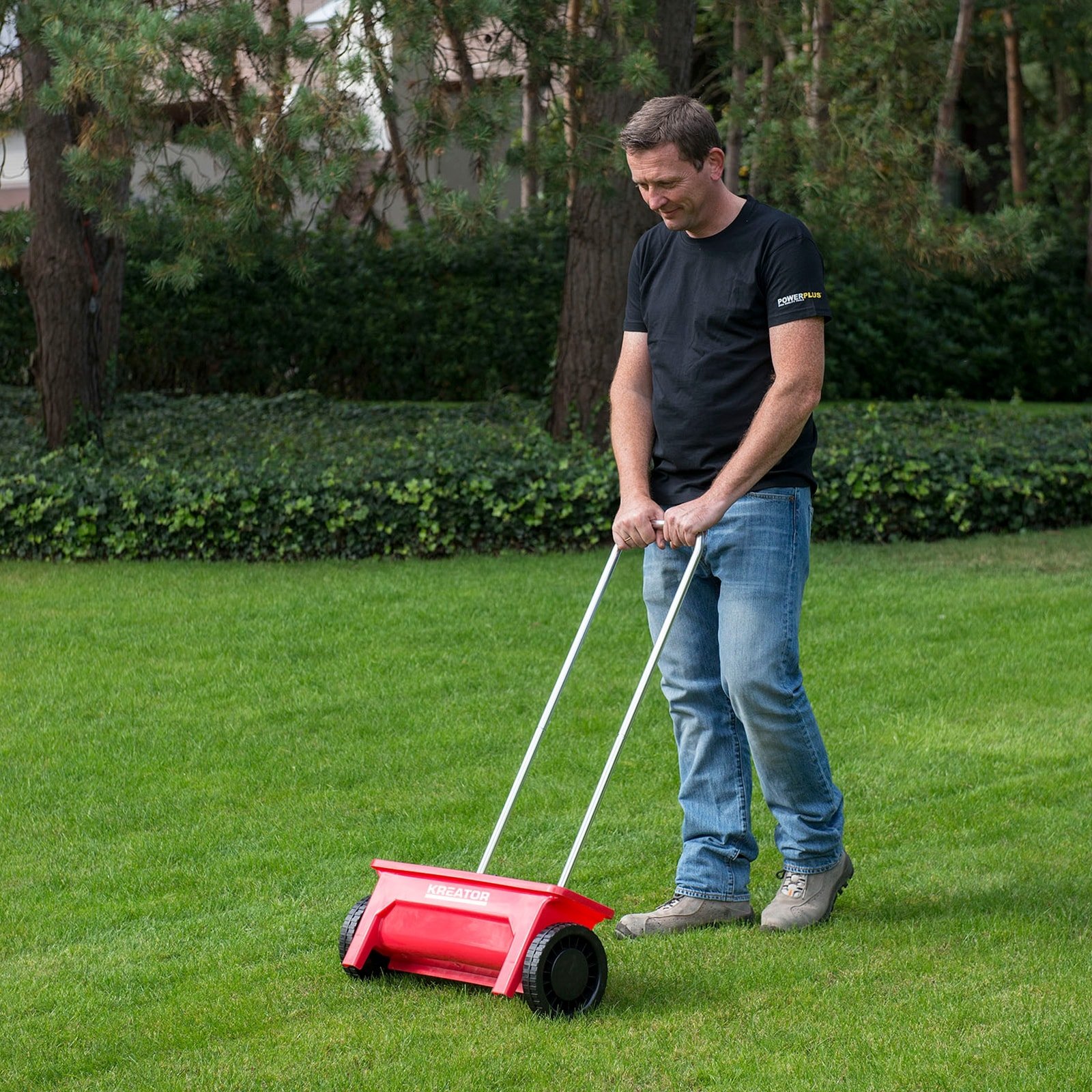 KREATOR KRTGR9001 - Carrito esparcidor 450mm 12l