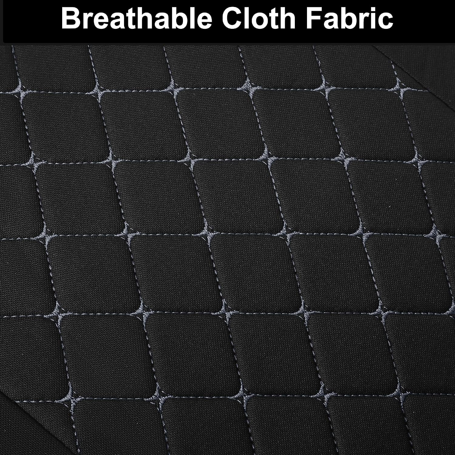 YGL Breathble Car Seat Covers Front Set,Washable Seat Covers for Cars,Premium Cloth Car Seat Protectors,Interior Covers for Cars,Sedan Van Truck SUV(Black/Gray)