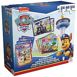 Spin Master Games, PAW Patrol Puzzles 12-Pack, 24, 48, & 100 Pieces, Kids Puzzles, Featuring Chase, Marshall, Skye, Everest, Rubble, Zuma, Rocky, for Ages 4 & Up