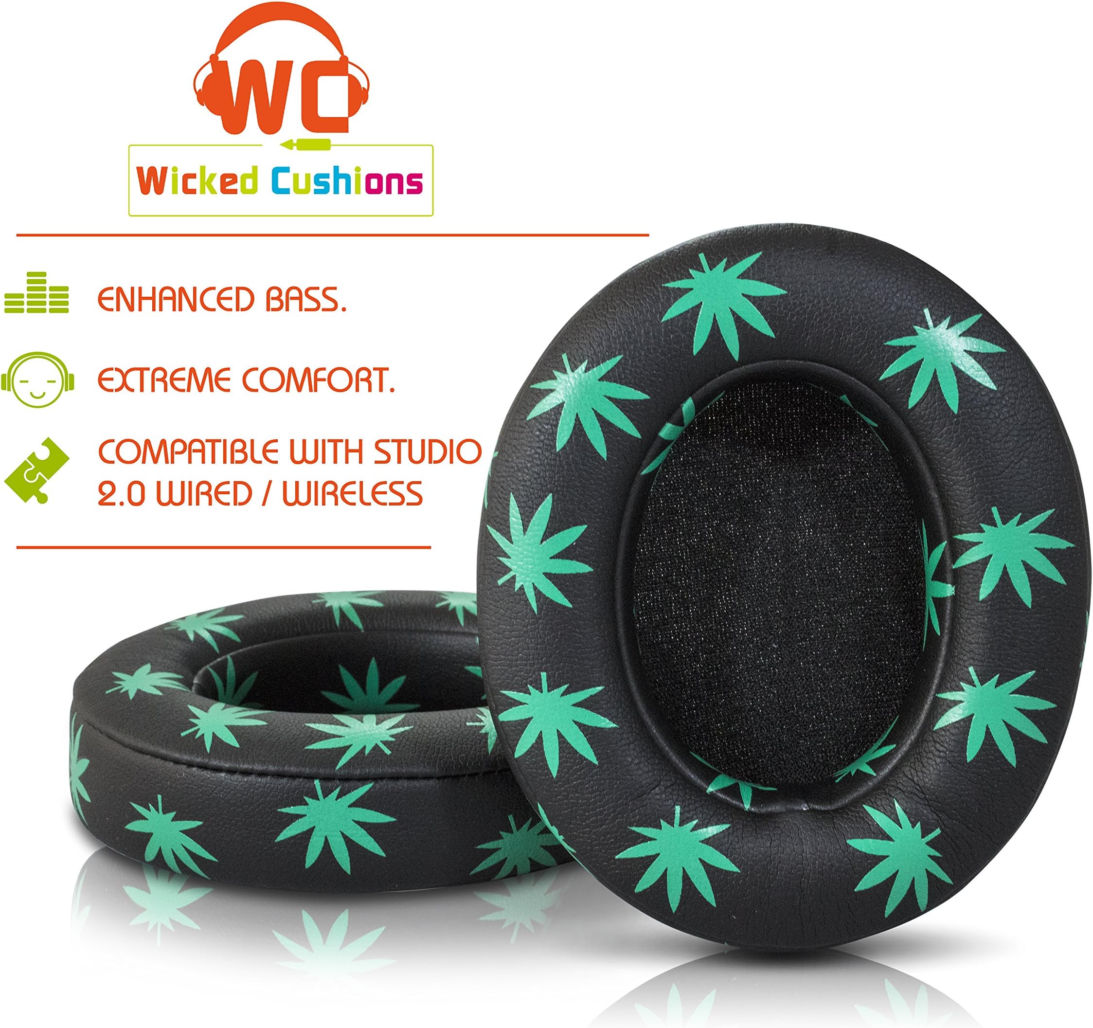 Wicked Cushions Beats Replacement Earpads - Compatible with Studio 2.0 Wired/Wireless Over Ear Headphones by Dr. Dre ONLY (Does NOT FIT Solo 2.0) | Black 420
