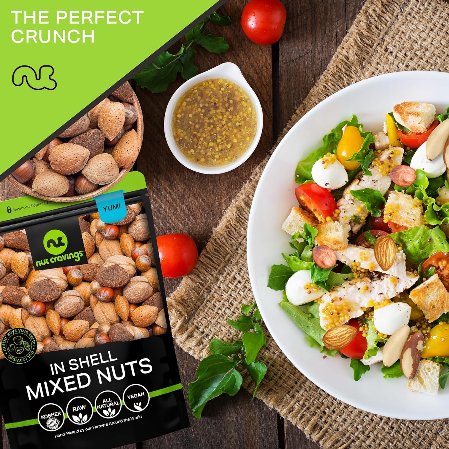 NUT CRAVINGS - Mixed Nuts (In Shell) Brazil, Walnuts, Filberts, Almonds, Pecans (80oz - 5 LB) Packed Fresh in Resealable Bag - Healthy Snack, Food Assortments