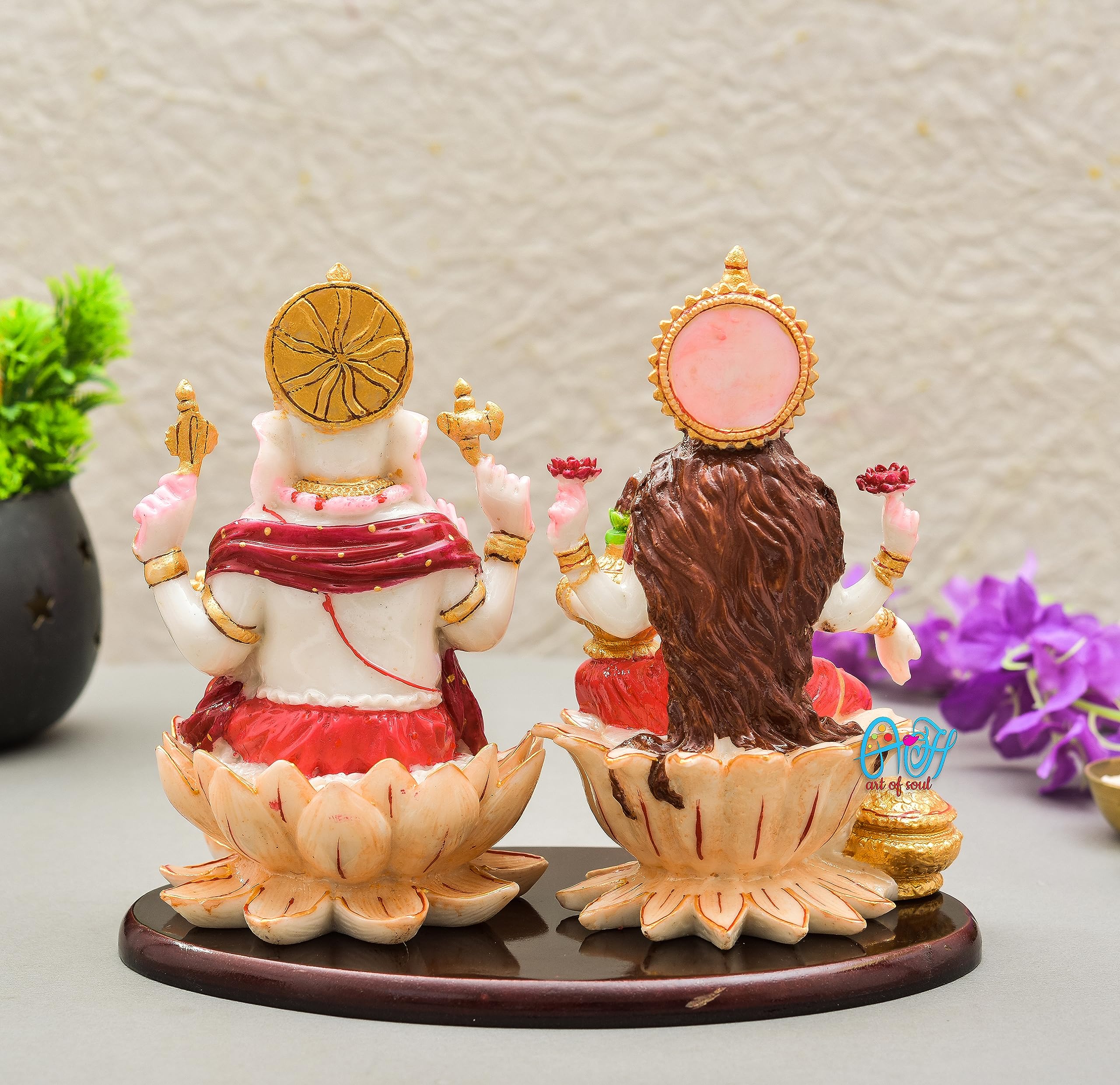 Archna Handicraft Polyresin Ganesh Ji Laxmi Ji Idol Murti for Pooja Room Laxmi Ganesh Murti for Home Temple Pooja Room Decoration Figurine Sculpture (Size :: 7 x 9 Inch) - Image 5 thumbnail
