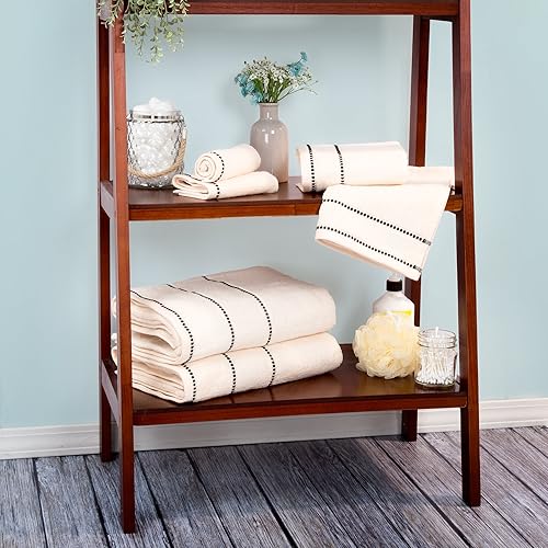 Miniatura 2 de Lavish Home Juego de toallas de secado rápido, 100 por ciento algodón, 6 piezas - Color blanco