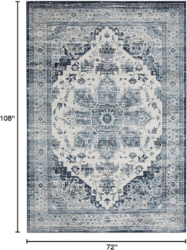 Miniatura 9 de IMINROME Alfombra de pasillo de 2 x 6 pies, lavable, vintage, con medallones, para pasillo, antideslizante, resistente a las manchas, alfombra de