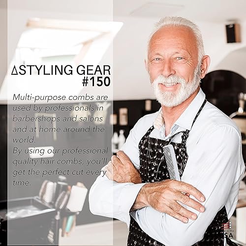 Miniatura 4 de Styling Gear Juego de 150 peines de peluquería para hombres, peines para mujeres, peines para estilista, barba, bigote, peinado de bolsillo, hecho