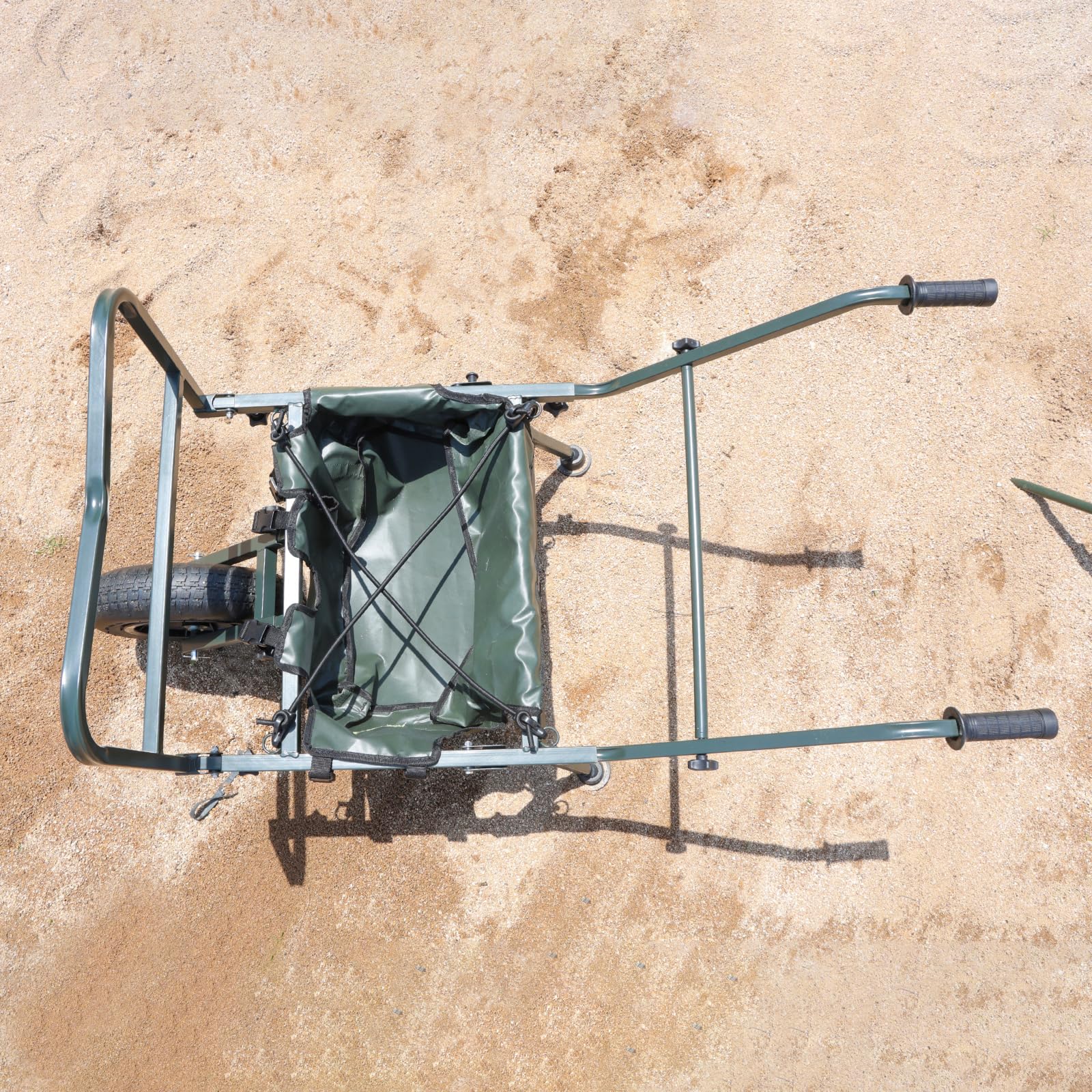 MK-Angelsport Big Angeltrolley Transport Karre für Angler Sackkarre mit verstellbaren Achsaufnahmen, stabilem Rahmen & extra großer Ladefläche – Platz für Liege & Stuhl – klappbar & geländetauglich