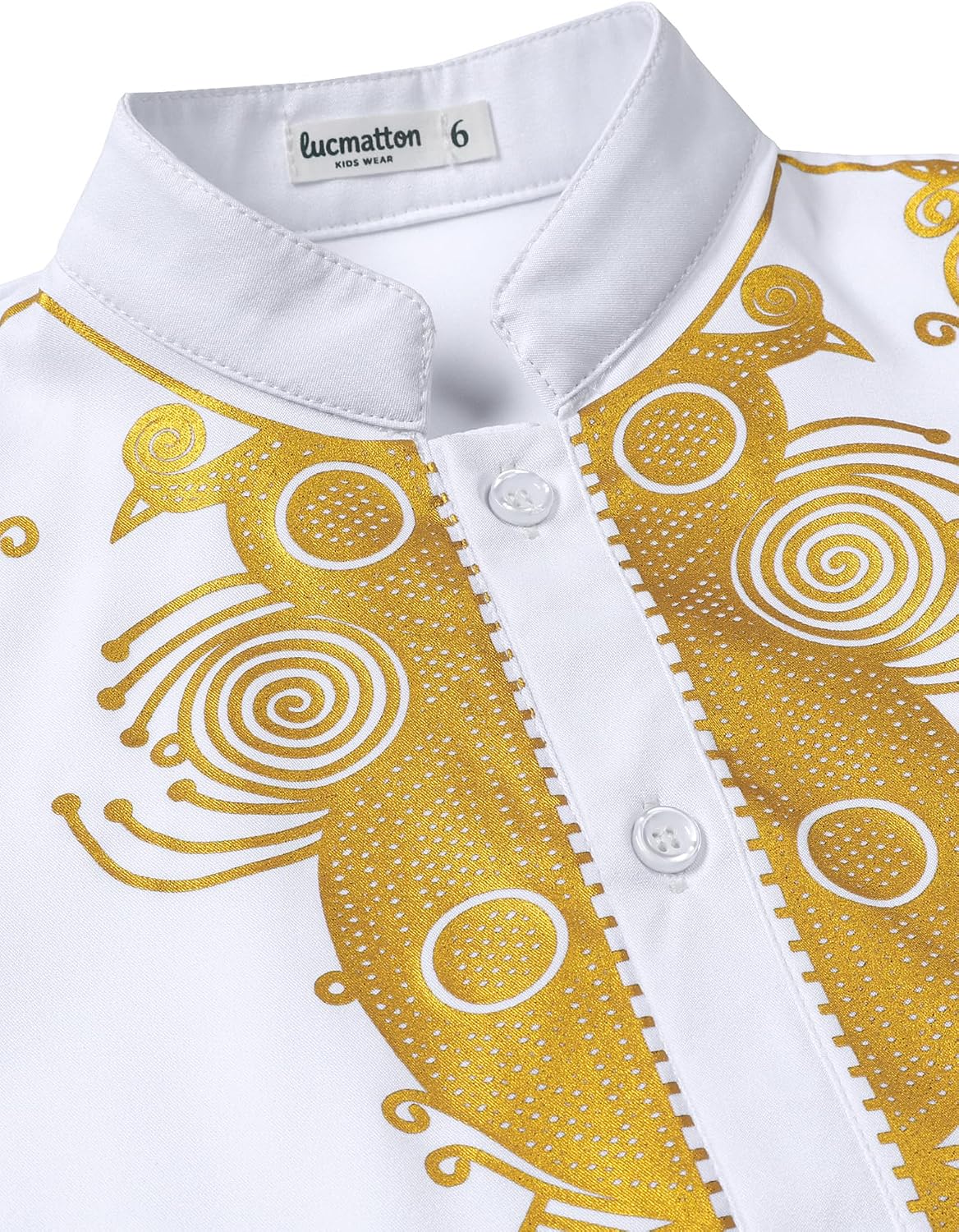 LucMatton Boy's African Dashiki Long Sleeve Shirt